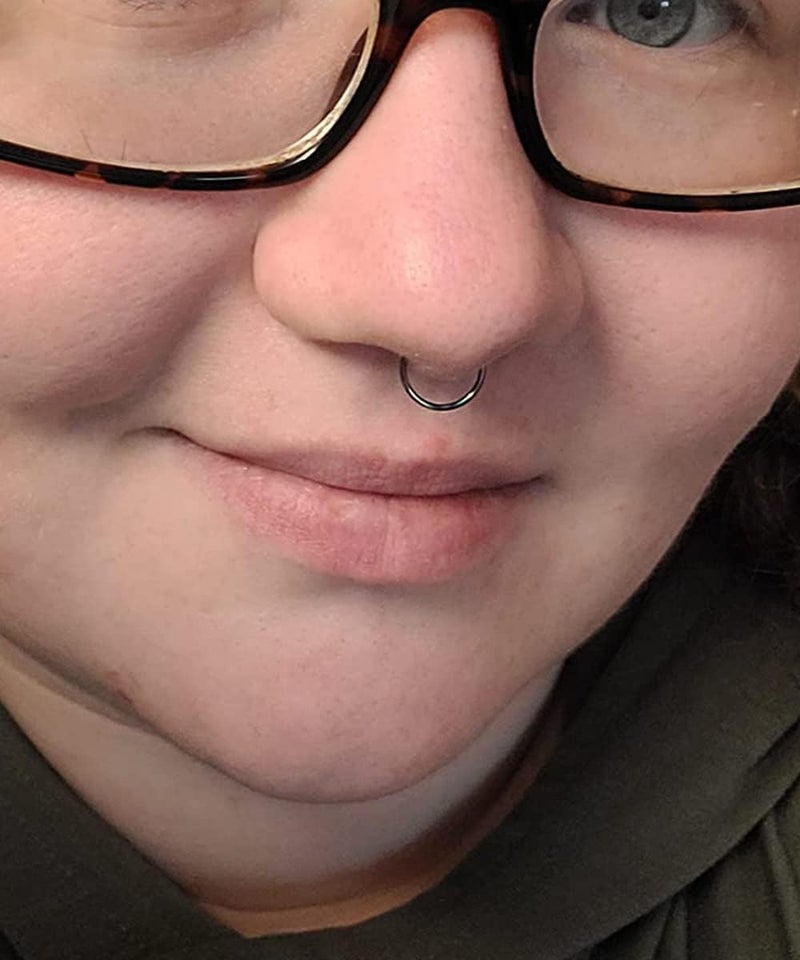 QWALIT Fake Nose Ring Gold Fake Septum Ring Hoop Silver Faux Septum Piercing Clip on Lip Ring Stick on Nose Stud Non Piercing Ear Earring Cuffs Gold Lip Cuff Non Pierced - Image 4